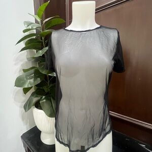 Y2K Victoria’s  secret Sheer Black Top Mesh see though